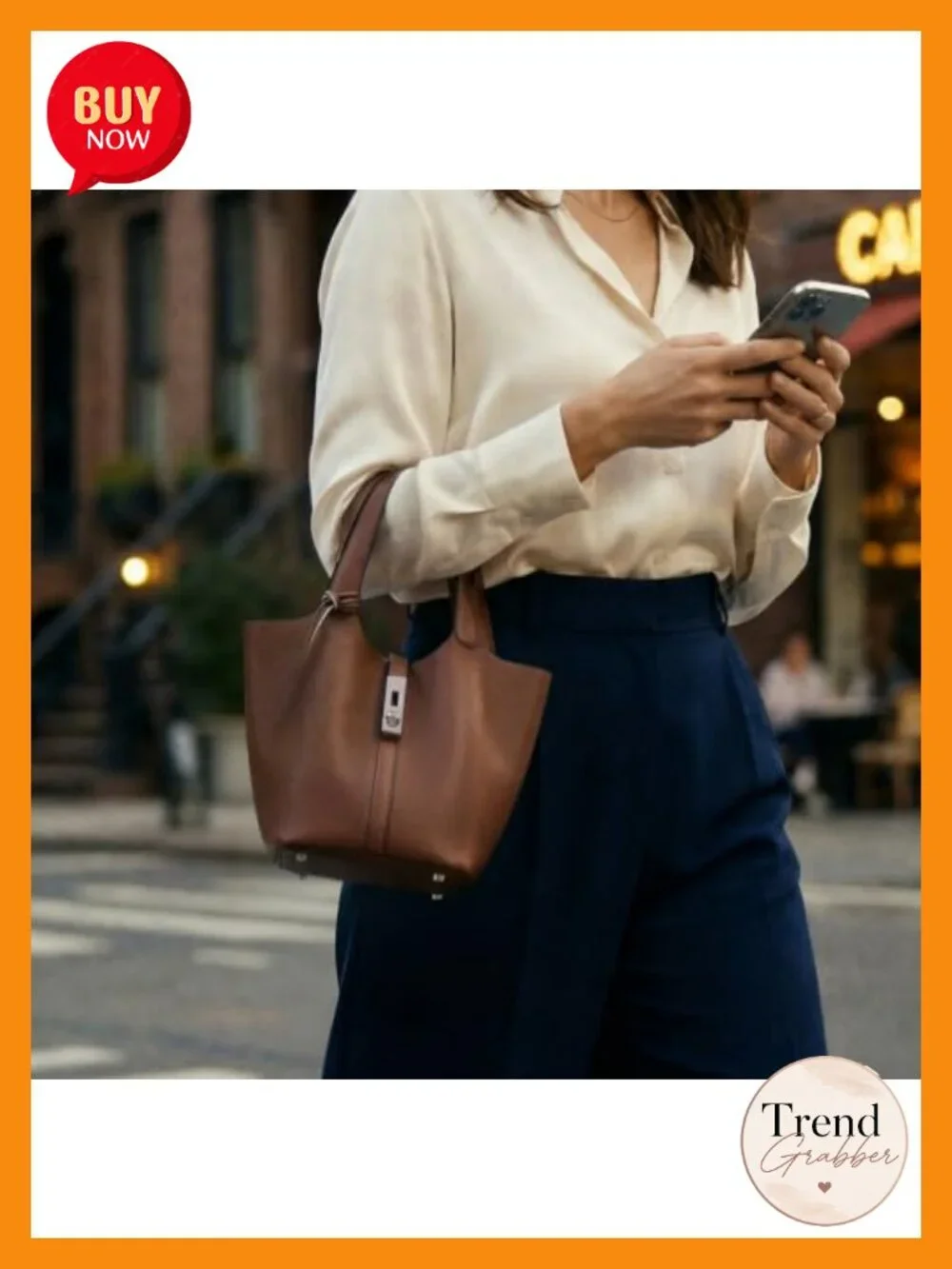 Vegan Leather Lock Bucket Purse Satchel Tote Bag Top Handle